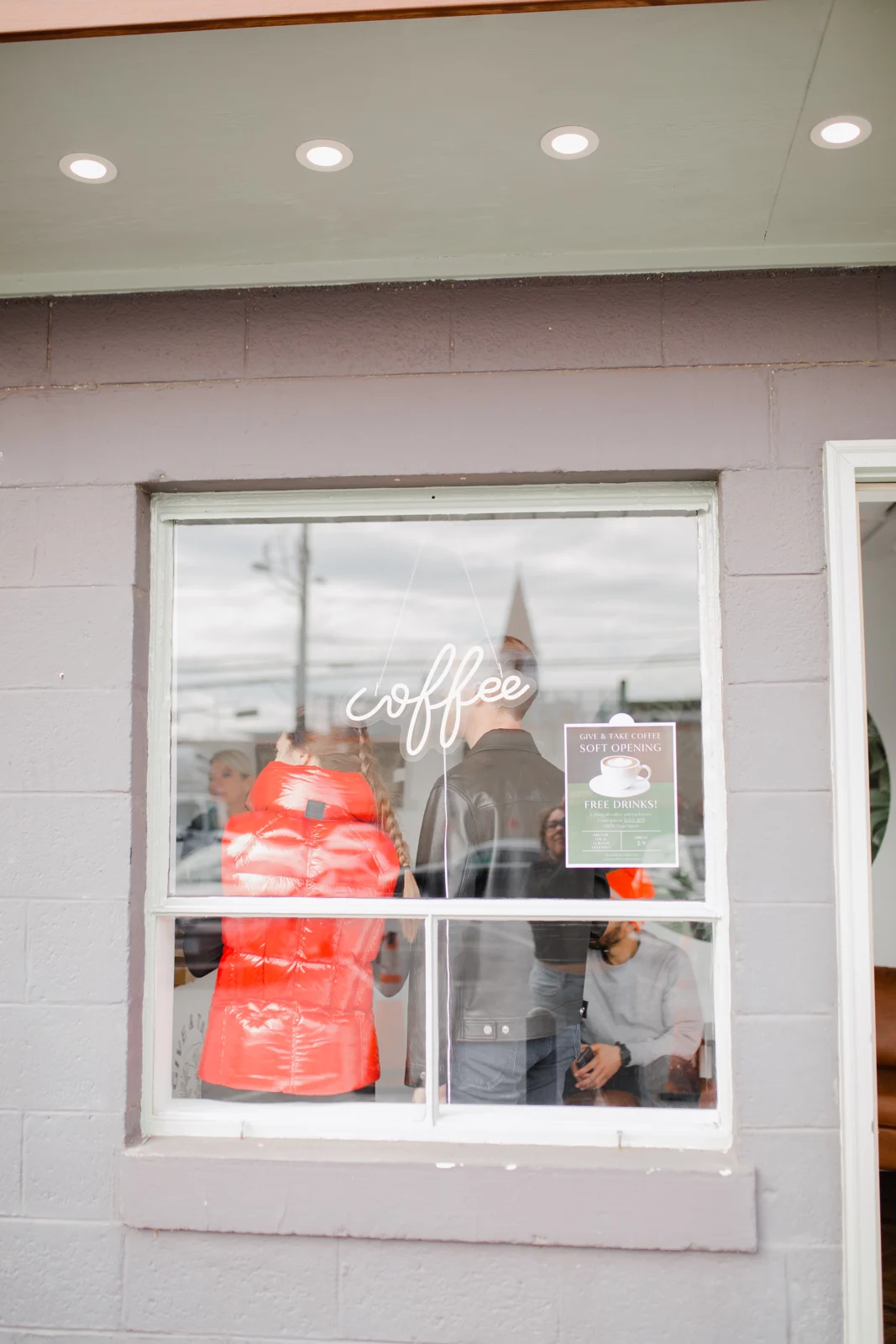 Guests through the window on Give & Take’s opening day
